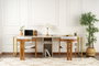 Nordure Twin Study Desk Travertino y Oro